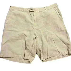 Peter Millar Seaside collection Men’s Khaki Shorts Size 38 Linen Silk Casual